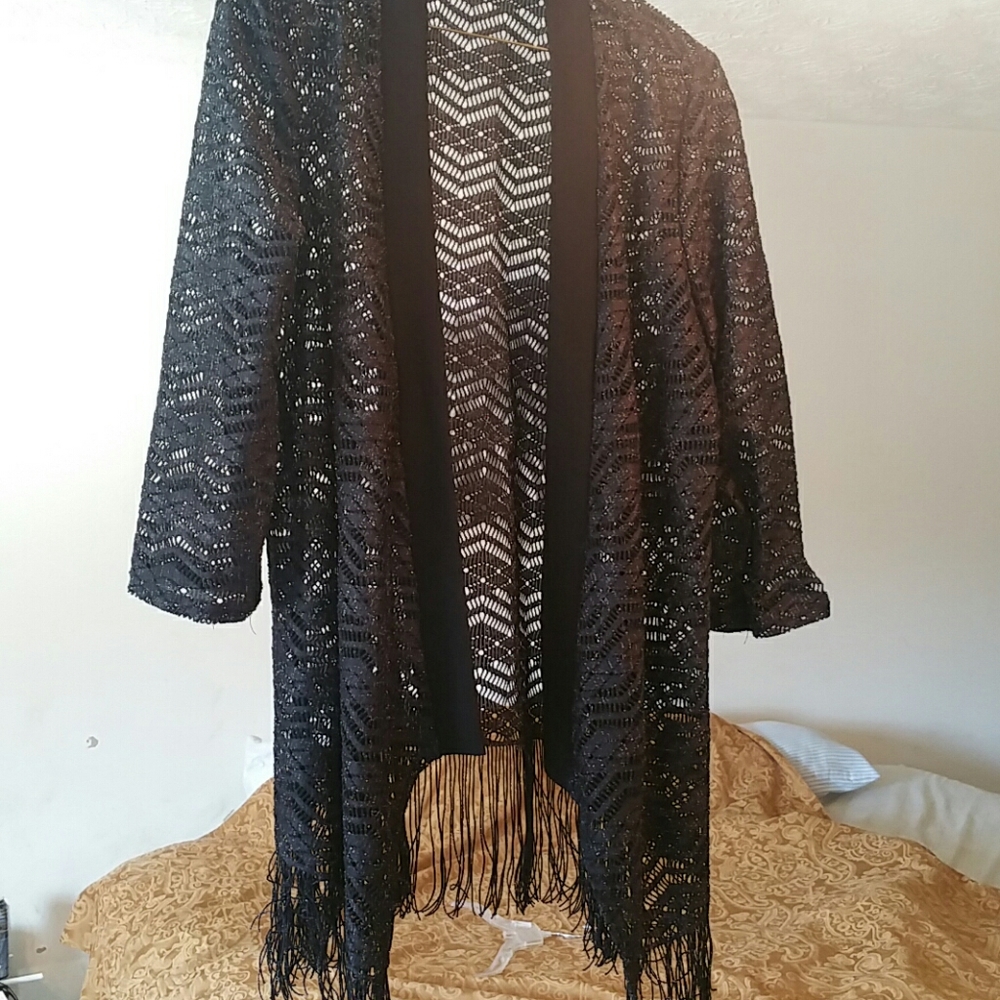 Black  lace ,fringe, Shawl